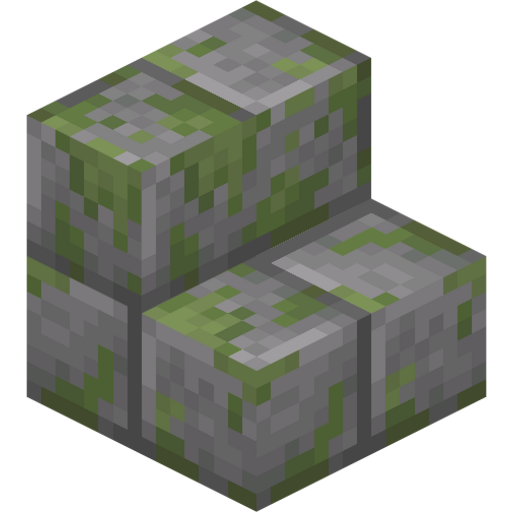 Mossy Stone Brick Stairs